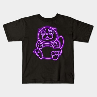 Neon Cute Fat Cat Kids T-Shirt